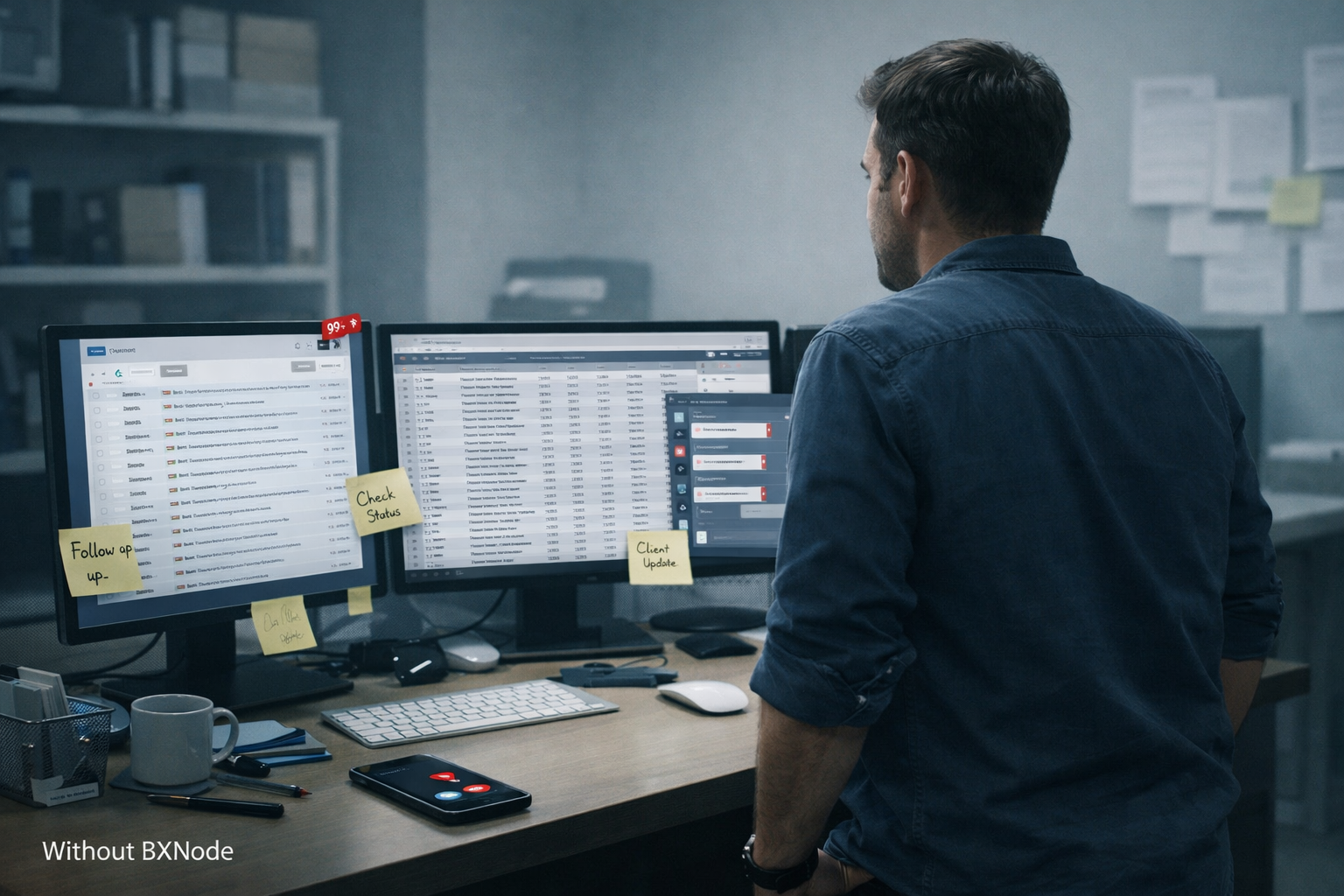 Operations without BXNode - Manual coordination, constant checking, things falling through